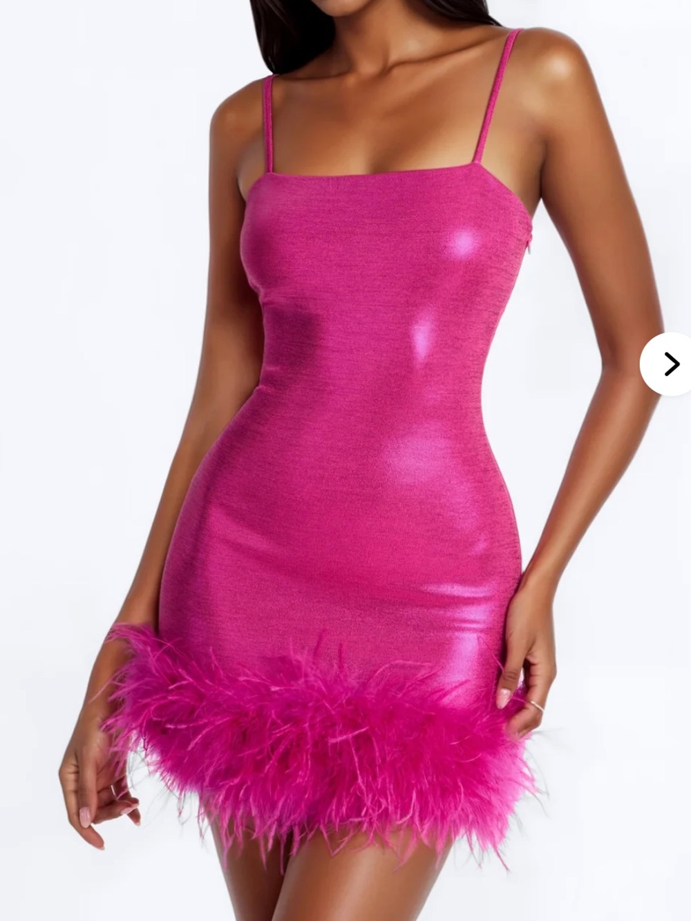 One Night Only Metallic Mini Dress - Hot Pink